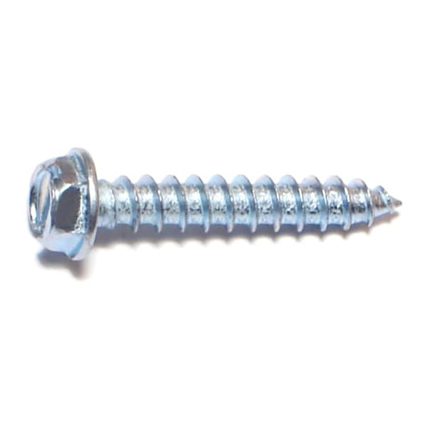 Midwest Fastener Sheet Metal Screw, #12 x 1-1/4 in, Zinc Plated Steel Flange Hex Head Slotted Drive, 100 PK 02948 - main